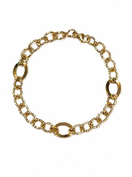 Bracciale Lo Scrigno Gioielli Donna in Oro BR ANELLI LUCIDI E MARTELLATI - BR ANELLI LUCIDI E MARTELLATI